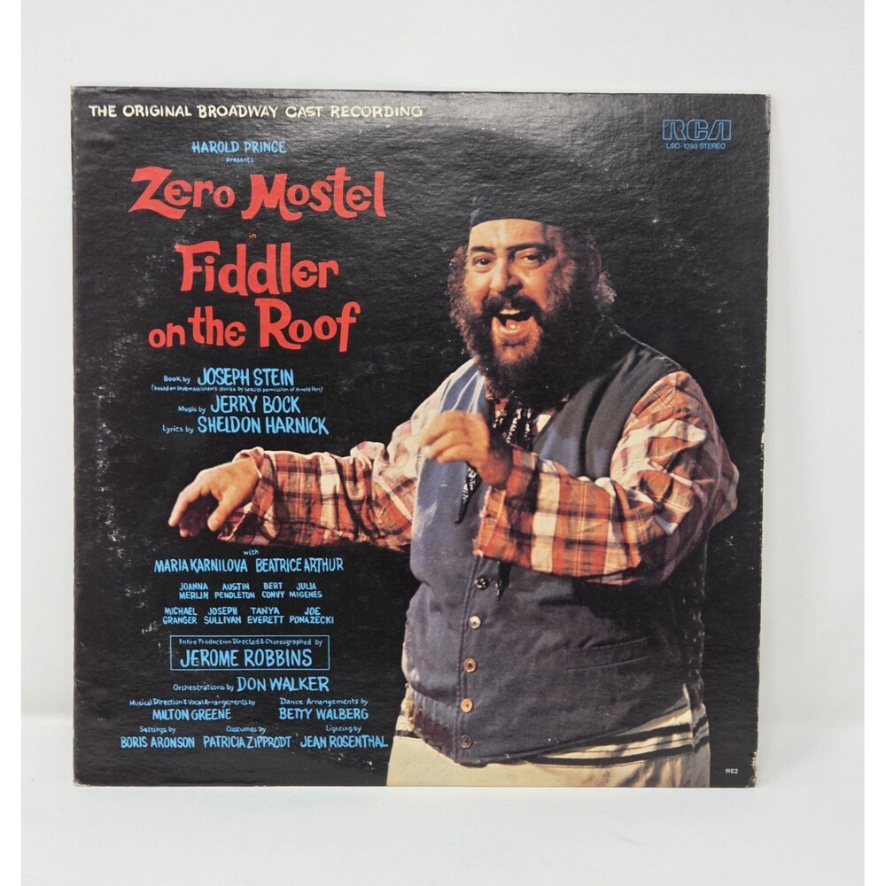 Fiddler on the Roof LP Zero Mostel RCA LSO-1093 Original Broadway Cast 1964